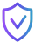 Shield with check-mark icon within a circle